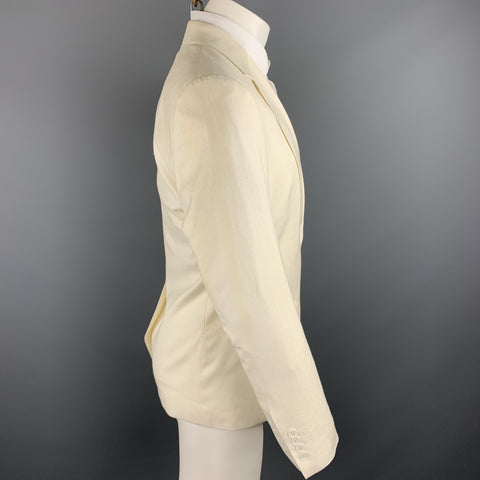 DOLCE & GABBANA Size 38 Regular Cream Textured Wool Sport Coat