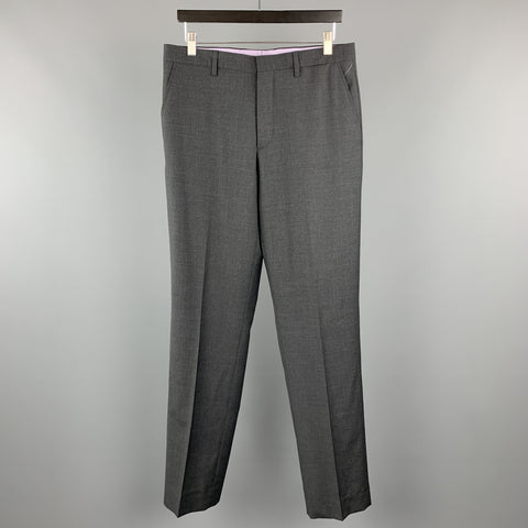ETRO Size 34 x 35 Dark Gray Lana Wool Dress Pants