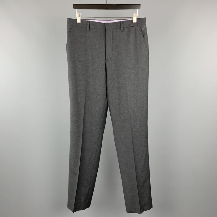 ETRO Size 34 x 35 Dark Gray Lana Wool Dress Pants