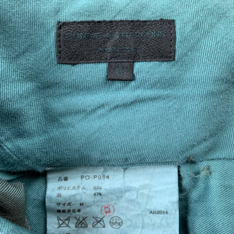COMME des GARCONS HOMME PLUS Size M Green Two Toned Iridescent Zip Fly Casual Pants