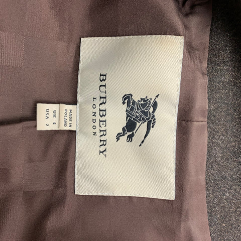 BURBERRY LONDON Size 2 Brown Wool / Cashmere Wrap Pleated Skirt Suit