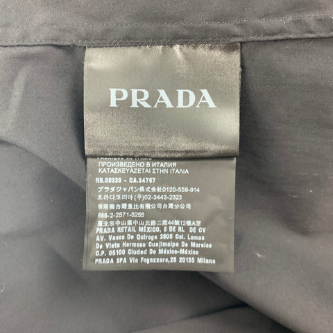 PRADA Size L Black Cotton Blend Long Sleeve Shirt