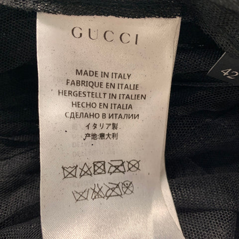 GUCCI Size 6 Black Polyester Pleated A-Line Dress