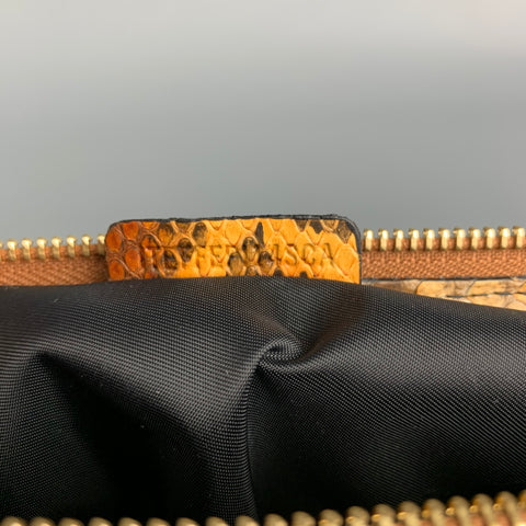 BURBERRY PRORSUM Brown & Tan Python Skin Leather Clutch Shoulder Bag