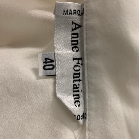 ANNE FONTAINE Taille 6 Chemisier uni en coton blanc manches 3/4