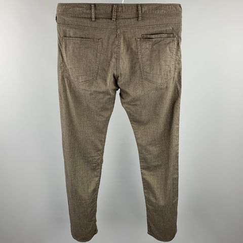 PAUL SMITH JEANS Size 32 Dark Brown Pinstripe Cotton Blend Casual Pants