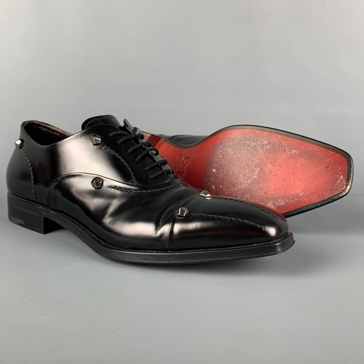 CESARE PACIOTTI Talla 10 Zapatos con cordones de cuero con tachuelas negros