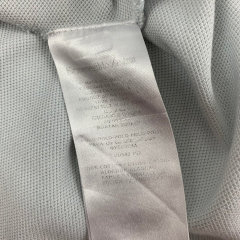 ERMENEGILDO ZEGNA Size M Light Blue Cotton Short Sleeve Polo