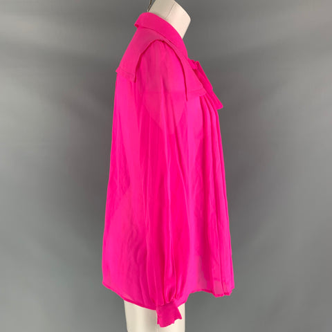 MSGM Size S Fuchsia Pleated Blouse