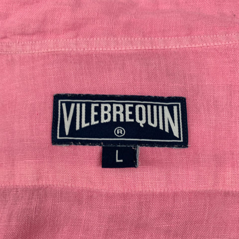 VILEBREQUIN Taille L Chemise à manches longues boutonnée en lin rose
