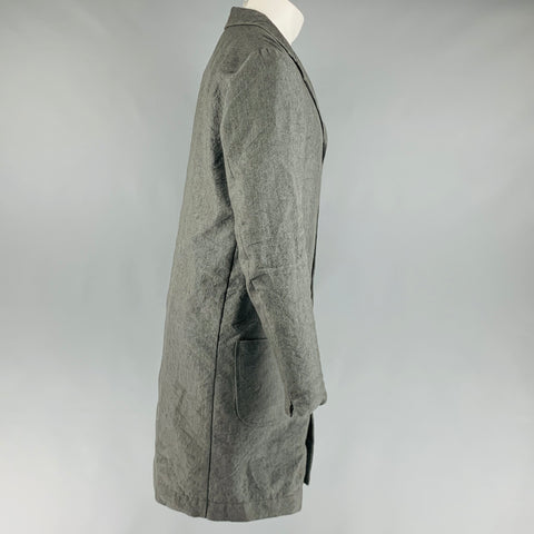 ANIKALENA SKARSTROM Size M Grey Linen Wool Single Breasted Coat