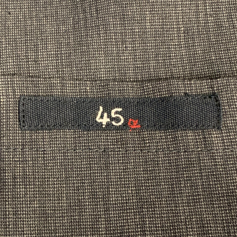 45rpm Size L Navy Plaid FOX BROTHERS Wool Leather Pocket Vest