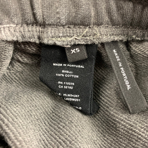 HELMUT LANG Size XS Charcoal Cotton Drawstring Sweatpants