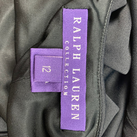 RALPH LAUREN Purple Label Size 12 Black Viscose / Silk Dress Top