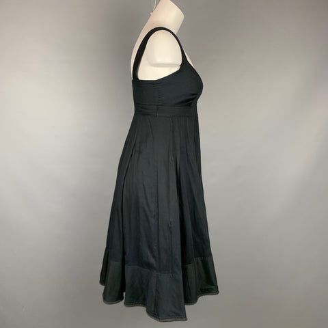BURBERRY LONDON Taille 4 Robe trapèze en coton plissé noir