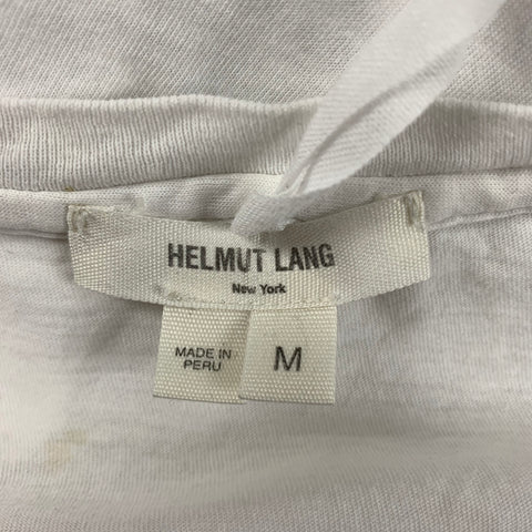 HELMUT LANG Size M White Cotton V-Neck T-shirt