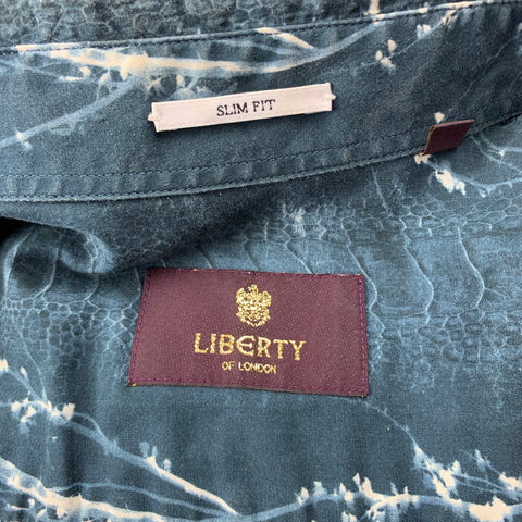 LIBERTY OF LONDON Size M Slate Print Cotton Button Up Long Sleeve Shirt