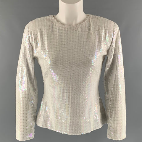 CAROL McCLELLAR Size M White Long Sleeve Blouse