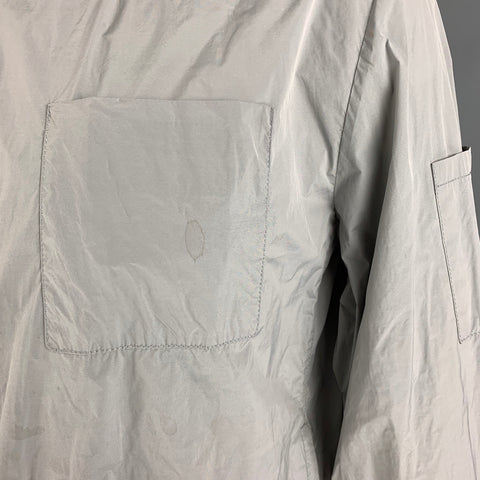 PRADA Size 44 Size 44 Grey Solid Polyester & Polyamide Windbreaker Jacket