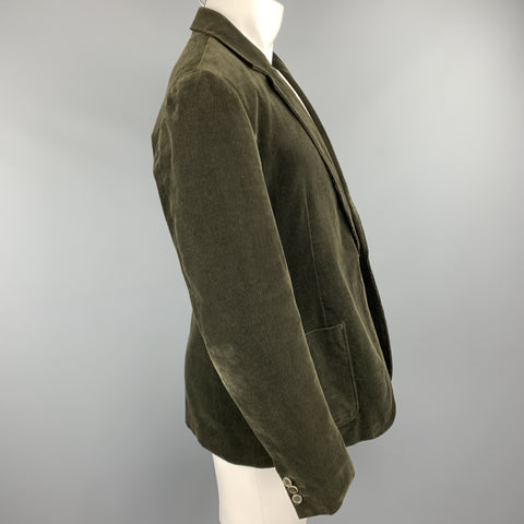 PS by PAUL SMITH Size M Forest Green Corduroy Notch Lapel Sport Coat
