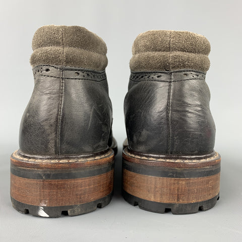 WOLVERINE Wyatt Size 7.5 Gray Wingtip Leather Boots