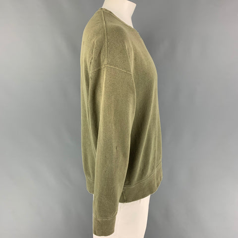CONTRARY DEPT by VISVIM Sudadera Crash Amplus SB L/S de algodón con lavado oliva Talla L