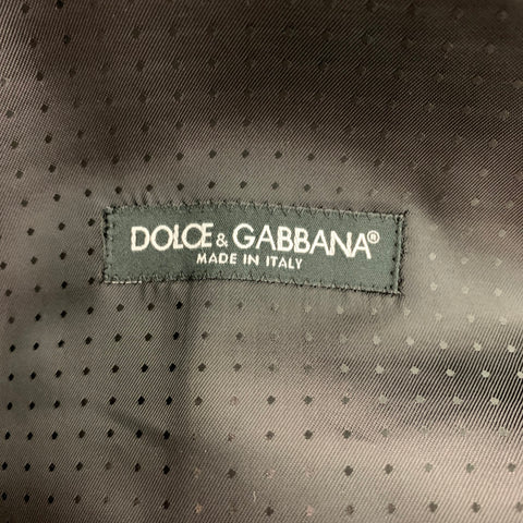 DOLCE & GABBANA Forest Green Velvet Buttoned Size 38 Cotton Vest
