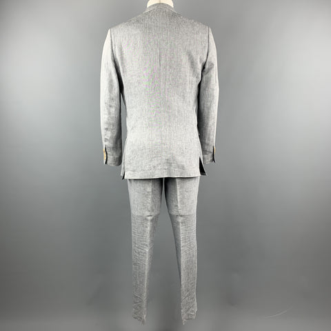 J. CREW 38 Regular Grey Heather Linen Suit
