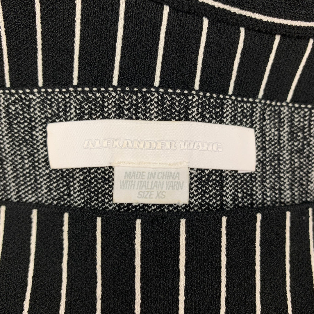ALEXANDER WANG Size XS Black White Viscose Blend Stripe Sleeveless Top