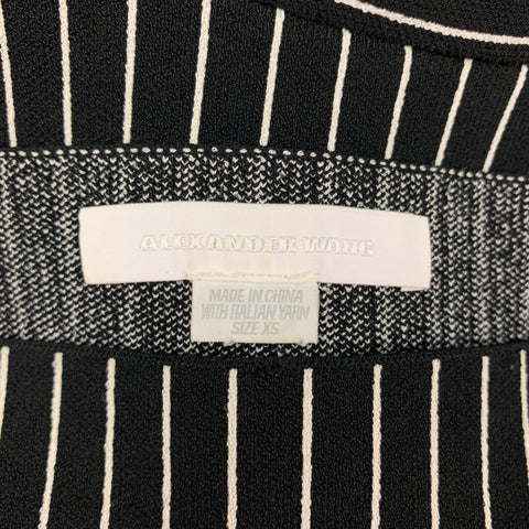ALEXANDER WANG Size XS Black White Viscose Blend Stripe Sleeveless Top