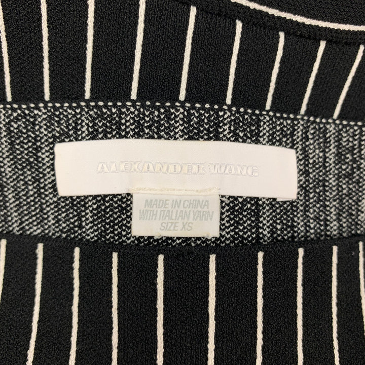 ALEXANDER WANG Size XS Black White Viscose Blend Stripe Sleeveless Top