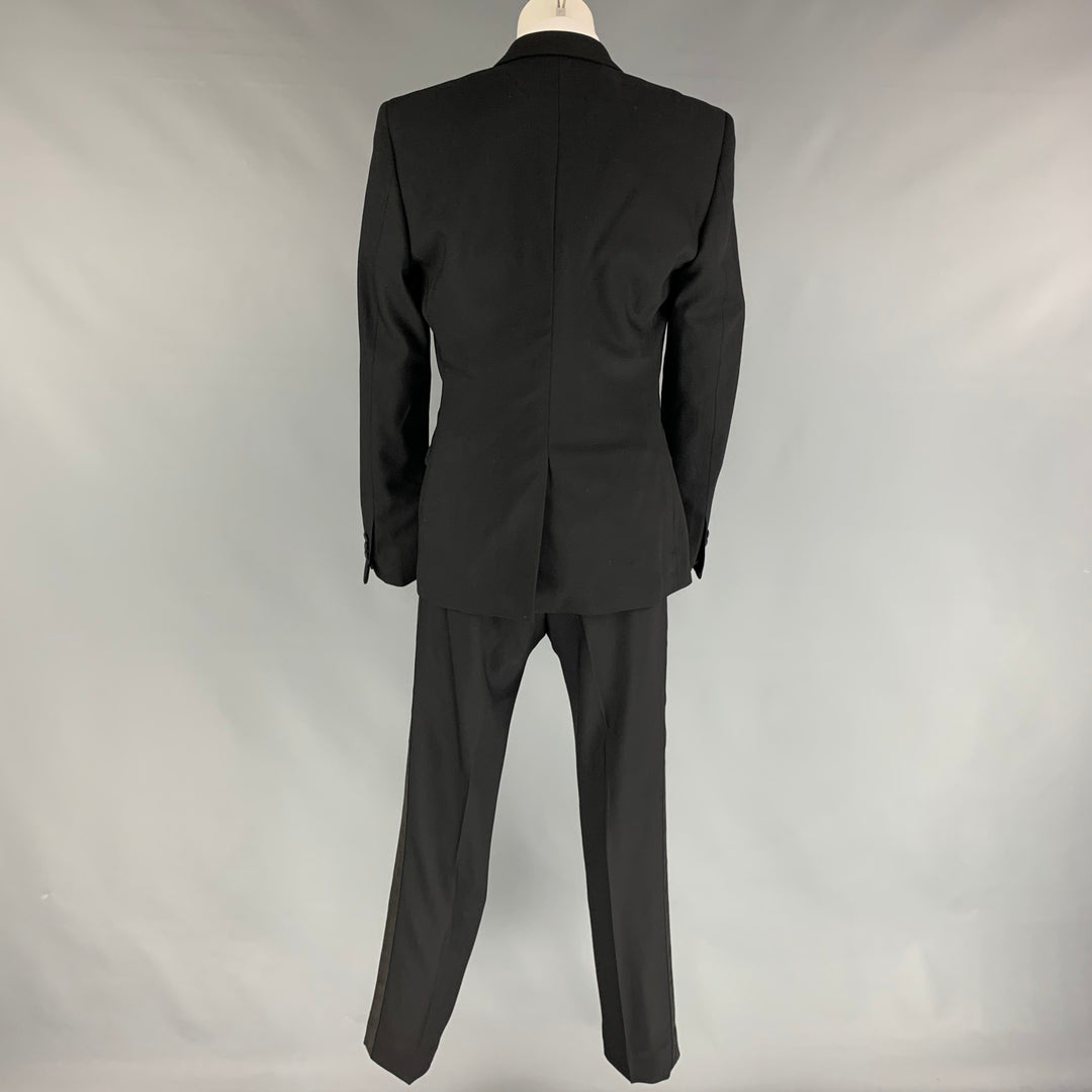 THE KOOPLES Size 36 Black Wool Peak Lapel Tuxedo Suit