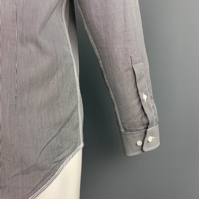 MARC JACOBS Size S Black & White Pinstripe Cotton Long Sleeve Shirt