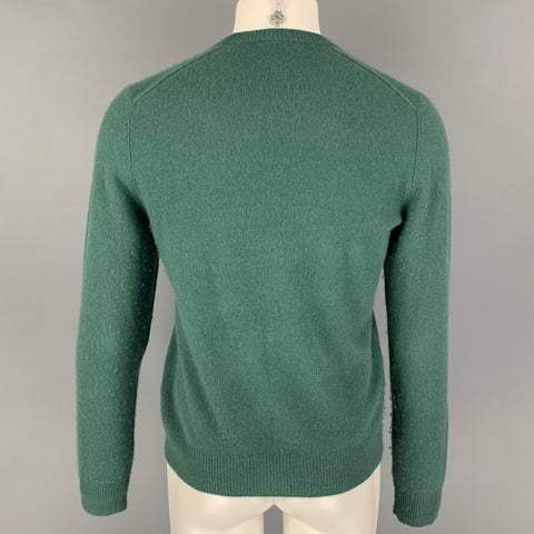 Jersey ATM de cachemira verde con cuello redondo talla S