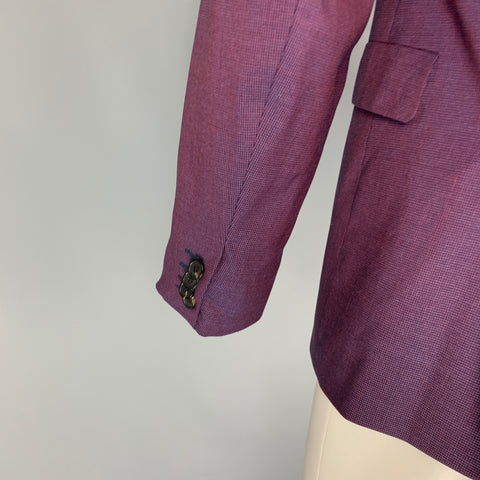 PAUL SMITH Kensington Fit Size 38 Regular Purple Navy Grid Wool / Silk Sport Coat