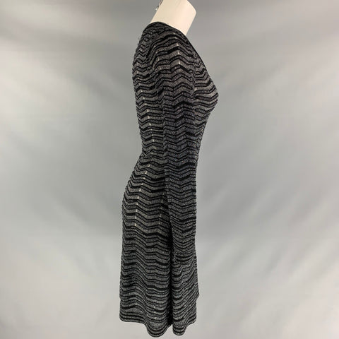 M MISSONI Size 4 Black & Silver Knitted Dress