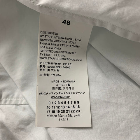 MAISON MARGIELA Size S White Cotton Short Sleeve Shirt