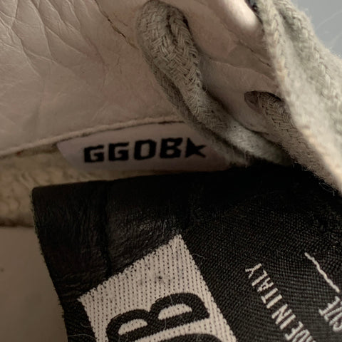 GOLDEN GOOSE Size 7 Silver & Black Suede Mid Star Sneakers