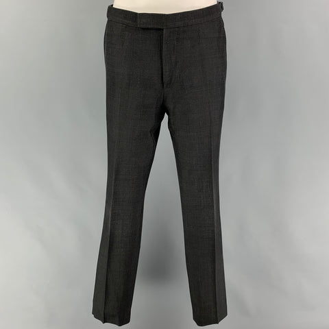 ERMENEGILDO ZEGNA Size 40 Charcoal Silk Wool Peak Lapel Suit