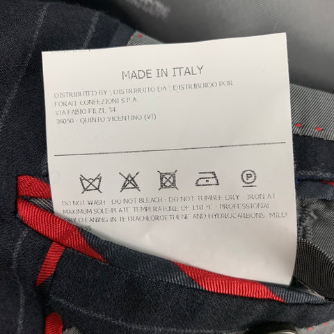 MOSCHINO Size 42 Regular Grey Navy Patchwork Wool Notch Lapel Sport Coat