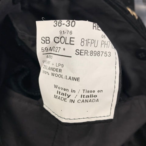 PHINEAS COLE Taille 36 Costume à Revers en Laine Velours Côtelé Noir