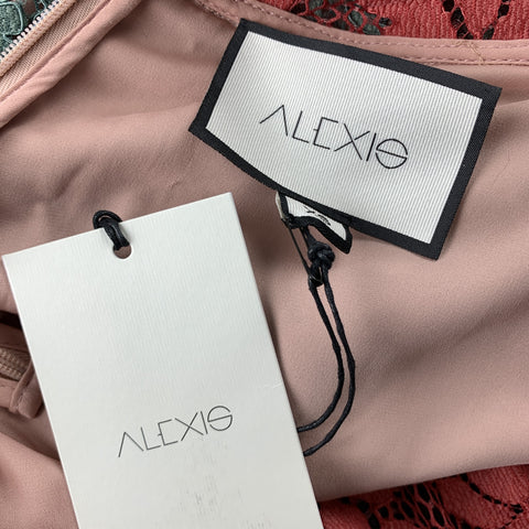 ALEXIS Size XS Multi-Color Lace Color-Block Polyamide Blend A-Line Dress