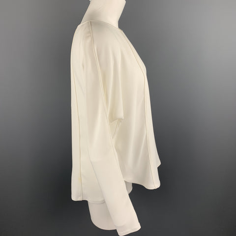RALPH LAUREN Black Label Size 6 Beige Viscose Blend Dolmain Sleeve Blouse