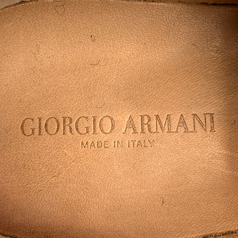 GIORGIO ARMANI Size 10.5 Charcoal Textured Wool Lace Up Shoes