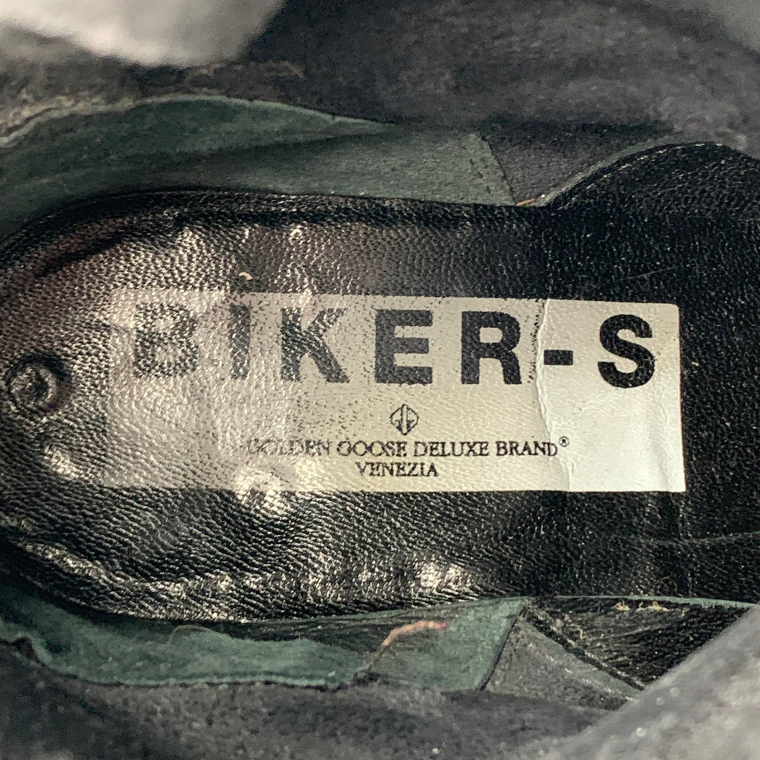 GOLDEN GOOSE Bikers Deluxe Brand Size 9 Black Leather Bike Boots