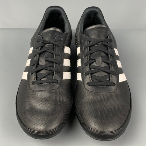 PORSCHE DESIGN x ADIDAS Size 9.5 Black White Leather Lace Up Sneakers