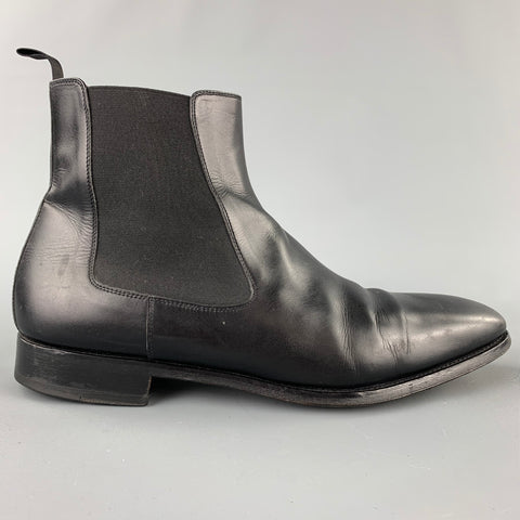 SAKS FITFH AVENUE by MAGNANNI Size 10.5 Black Leather Pull On Boots