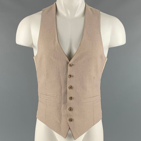 VINTAGE Size S Brown Tan Stripe Vest