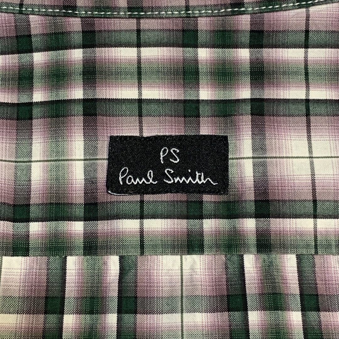 PS by PAUL SMITH Size L Green Window Pane Cotton Long Sleeve Shirt