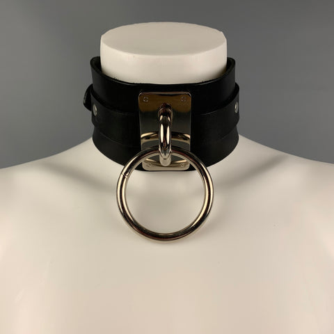ZANA BAYNE Black Leather Choker Necklace